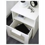 IKEA BRIMNES STOLIK NOCNY Z SZUFLADĄ BIAŁY 39x41cm - obrazek 2