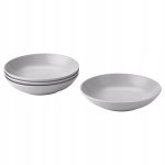 IKEA FARGKLAR TALERZ GŁĘBOKI SZARY MAT 23 CM 4 SZT