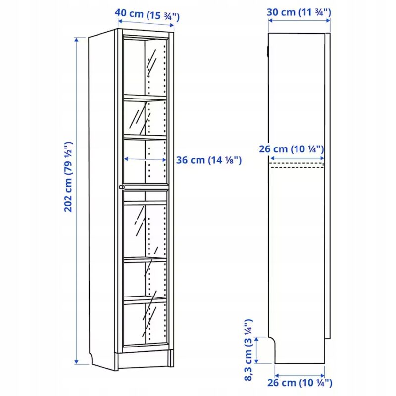 REGAŁ IKEA BILLY/OXBERG 40 cm x 202 cm x 30 cm ODCIENIE BRĄZU - obrazek 2