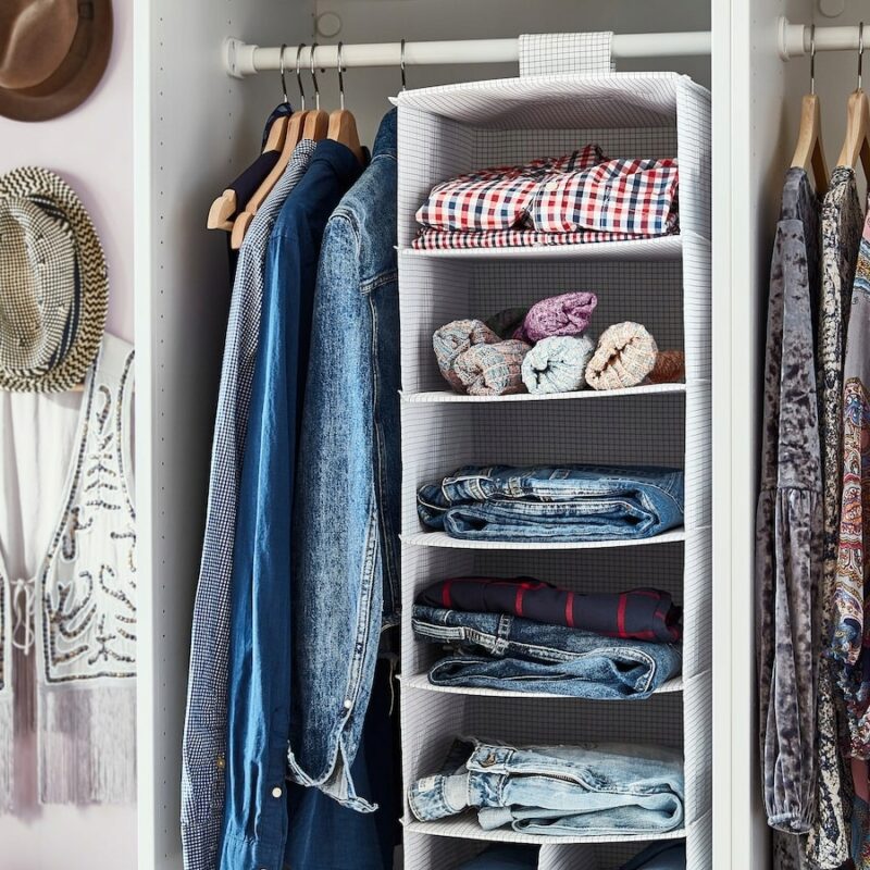 IKEA STUK ORGANIZER NA UBRANIA 7 PÓŁEK 30x30x90 CM - obrazek 3