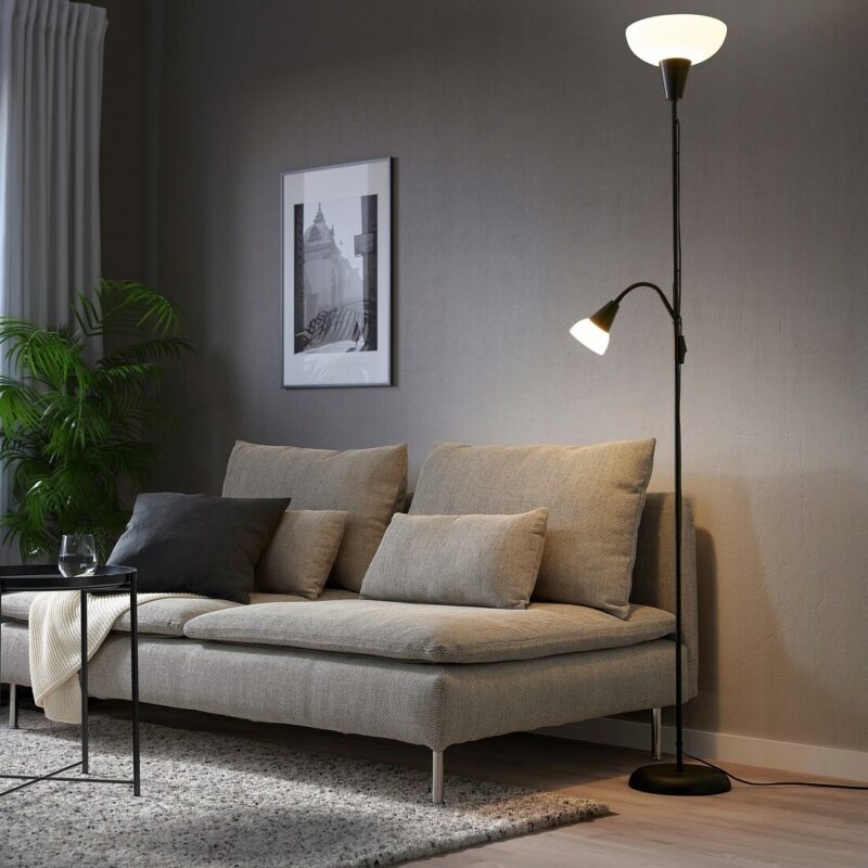 LAMPA PODŁOGOWA / DO CZYTANIA CZARNA /BIAŁA 178 CM - obrazek 2