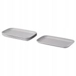 IKEA FARGKLAR TALERZ SZARY MATOWY 30x18 CM 4 SZT.