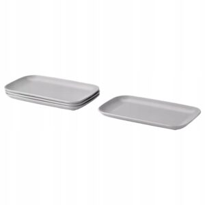 IKEA FARGKLAR TALERZ SZARY MATOWY 30x18 CM 4 SZT.