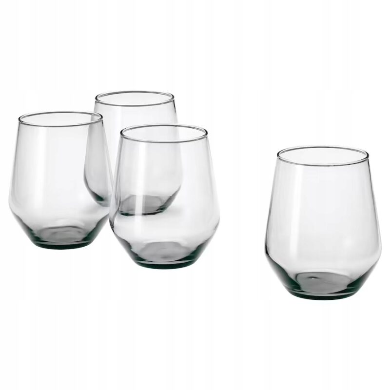 SZKLANKA ZESTAW 4 SZTUKI SZARE 450 ML IVRIG IKEA