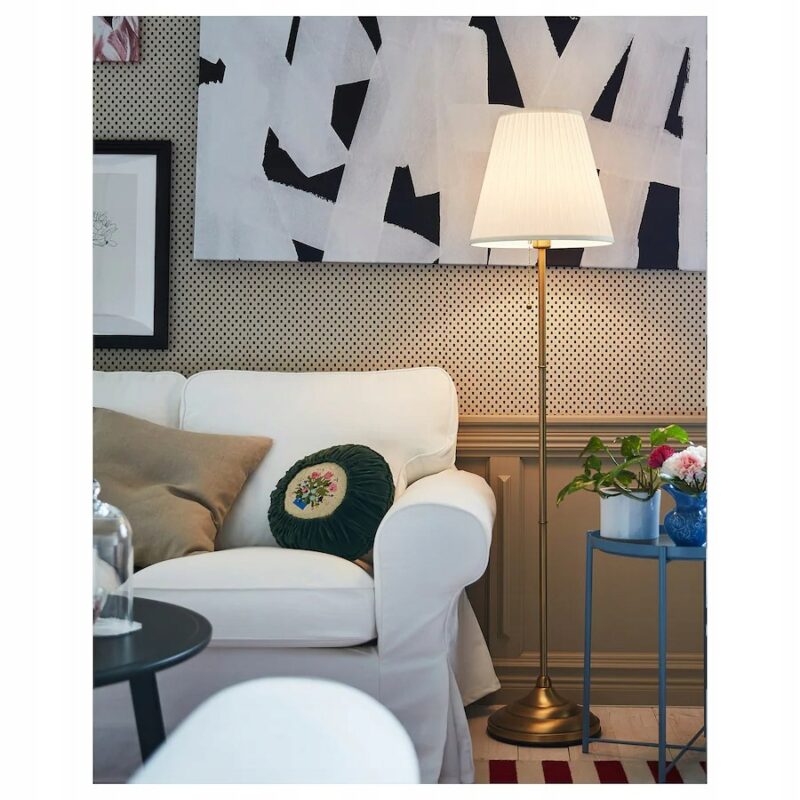 IKEA ARSTID LAMPA PODŁOGOWA KOLOR MOSIĄDZ / BIAŁY - obrazek 5