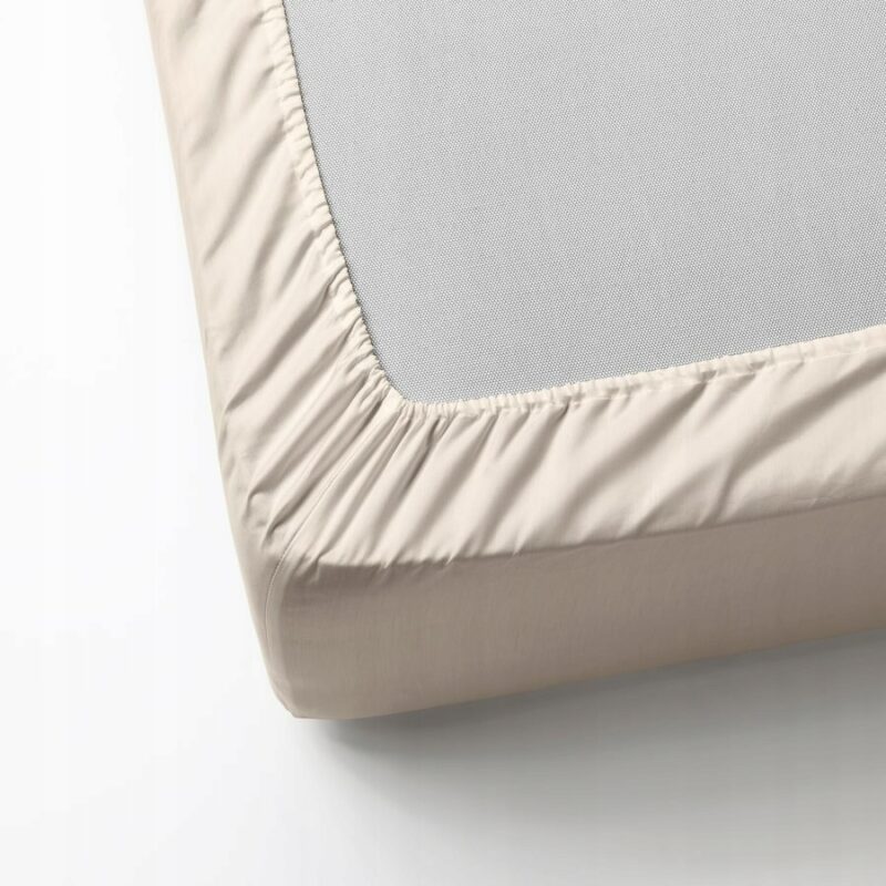 IKEA DVALA PRZEŚCIERADŁO Z GUMKĄ BEŻOWE BAWEŁNA 180 X 200 CM - obrazek 3