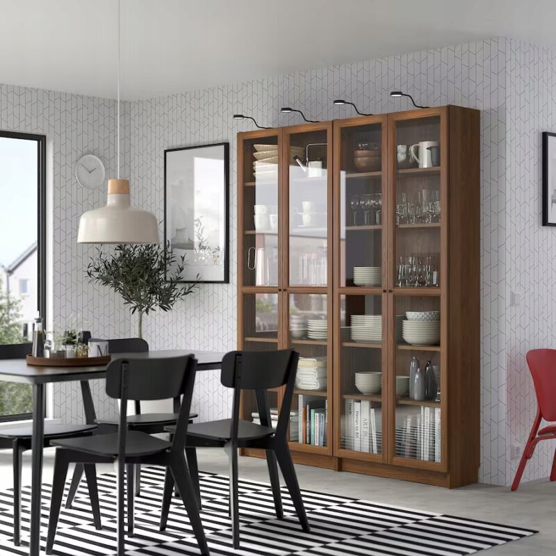 REGAŁ IKEA BILLY / OXBERG 40 cm x 202 cm x 30 cm ORZECH - obrazek 3
