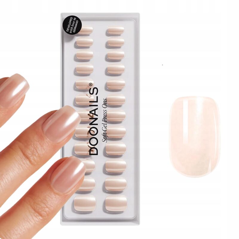 DOONAILS - SOFT GEL PRESS ONS - KRÓTKIE TIPSY KOLOR ODCIENIE RÓŻU/BIELI - obrazek 7