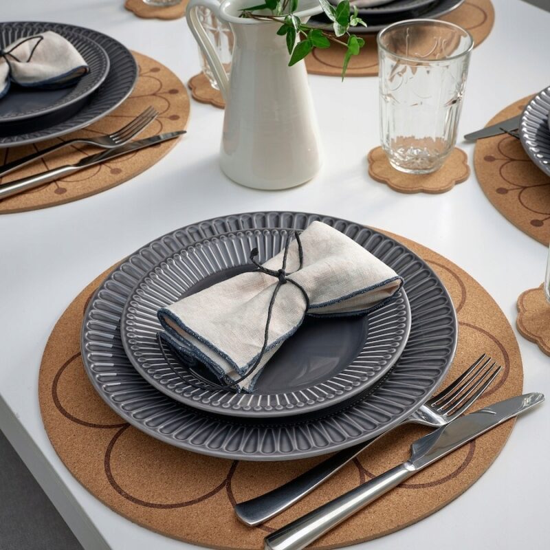 IKEA SVARTVIDE PODKŁADKA KORKOWA ZE WZOREM KWIATA - obrazek 3