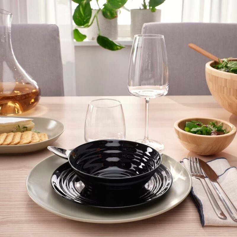 IKEA NATBARB Talerz miseczka czarna 14 cm - obrazek 4