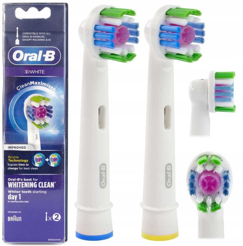 2X KOŃCÓWKA DO SZCZOTECZKI BRAUN ORAL-B 3D WHITE CLEANMAXIMISER ORYGINAŁ