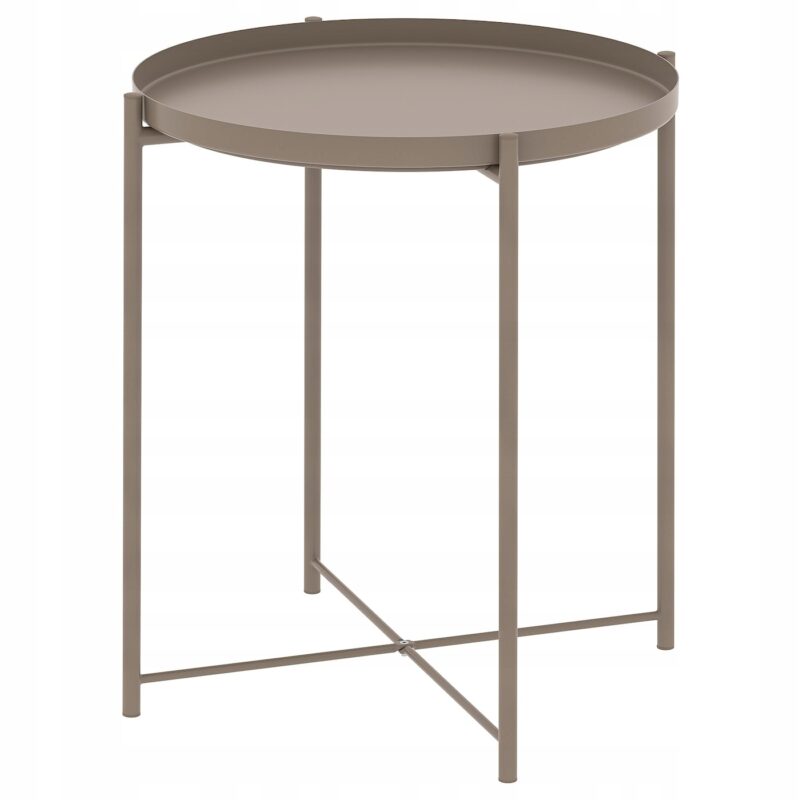 IKEA GLADOM STOLIK Z TACĄ SZARY / BEŻ 45x53 cm