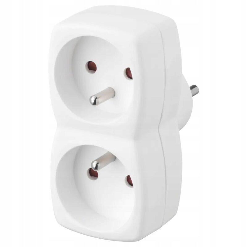 ADAPTER DWÓJNIK NA 2 GNIAZDKA BIAŁY HIT