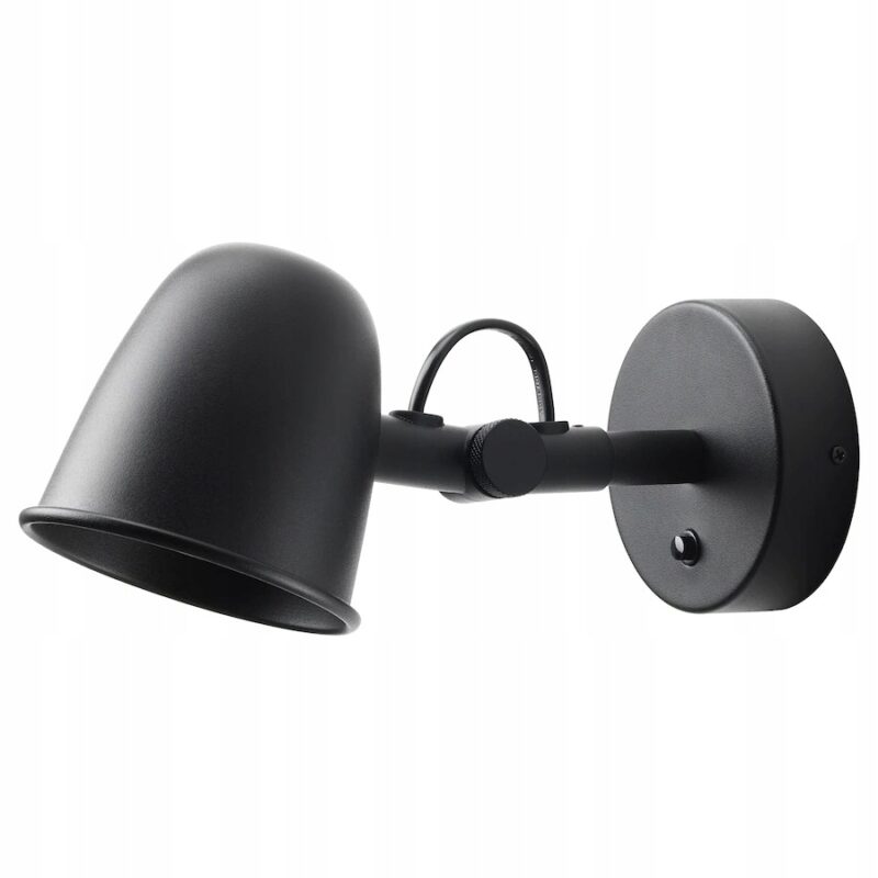IKEA SKURUP LAMPA ŚCIENNA STALOWA CZARNA