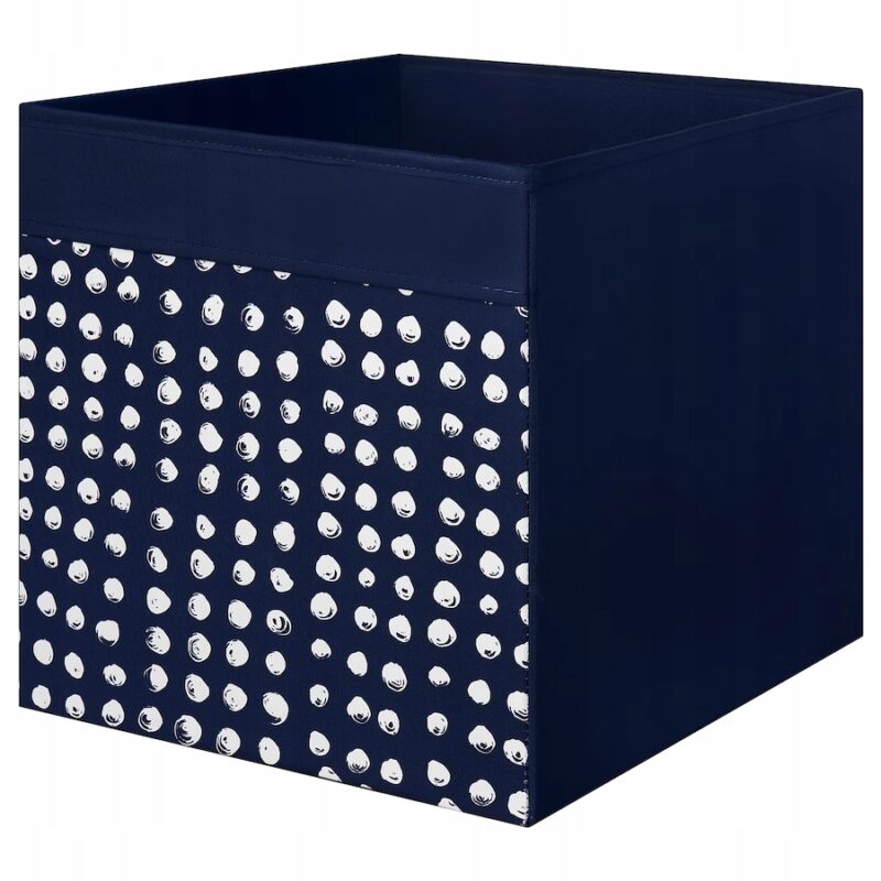 IKEA DRONA PUDEŁKO GRANATOWO-BIAŁE 33x38x33 CM