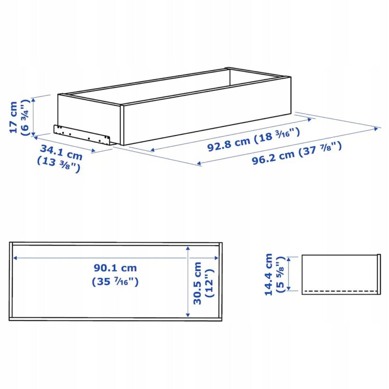 SZUFLADA MEBLOWA KOMPLEMENT BIAŁA 100x35 cm - obrazek 4