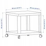 IKEA TINGBY STOLIK NA KÓŁKACH BIAŁY 50X50CM - obrazek 6