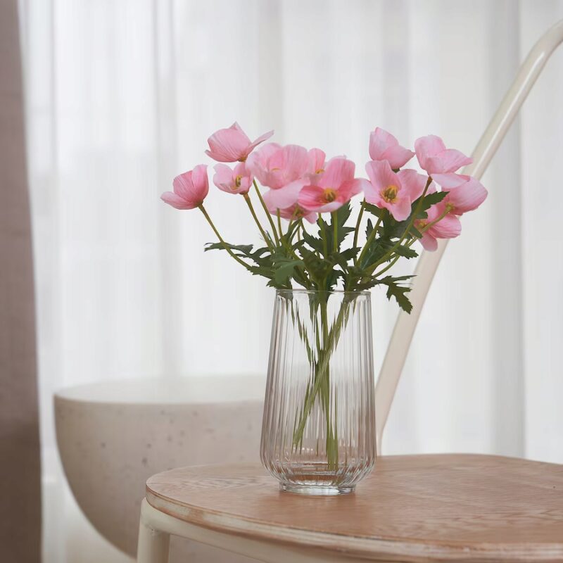 IKEA SMYCKA Sztuczny kwiat gałązka Mak różowy 27cm - obrazek 4