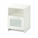 IKEA BRIMNES STOLIK NOCNY Z SZUFLADĄ BIAŁY 39x41cm