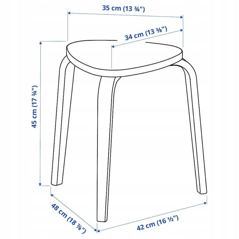 IKEA KYRRE STOŁEK TABORET NIEBIESKI - obrazek 4