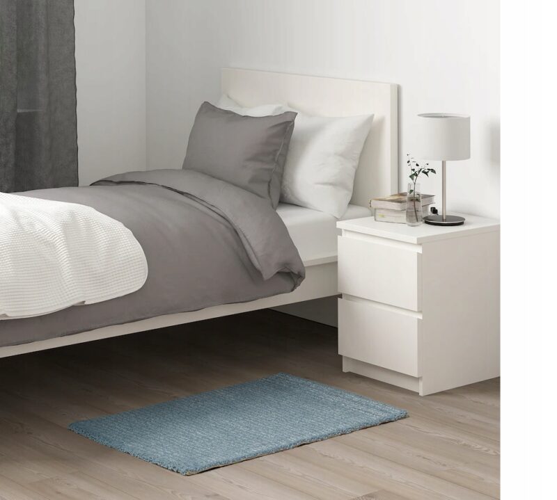 IKEA LANGSTED Dywan z krótkim włosiem niebieski 60x90cm - obrazek 2