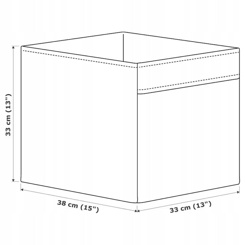IKEA DRONA PUDEŁKO 33X38X33 CM BEŻOWY/WZÓR TURKUSOWY - obrazek 2