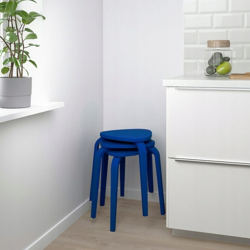 IKEA KYRRE STOŁEK TABORET NIEBIESKI - obrazek 3