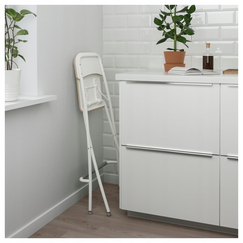 IKEA FRANKLIN TABORET SKŁADANY BIAŁY, HOKER 63CM - obrazek 5