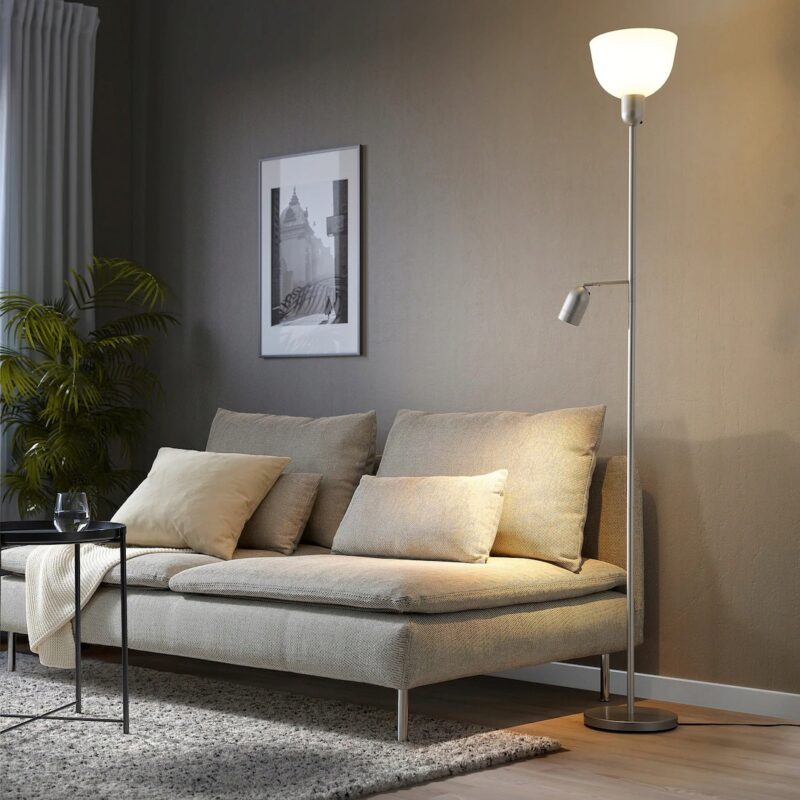LAMPA PODŁOGOWA / DO CZYTANIA SREBRNA / BIAŁA - obrazek 2