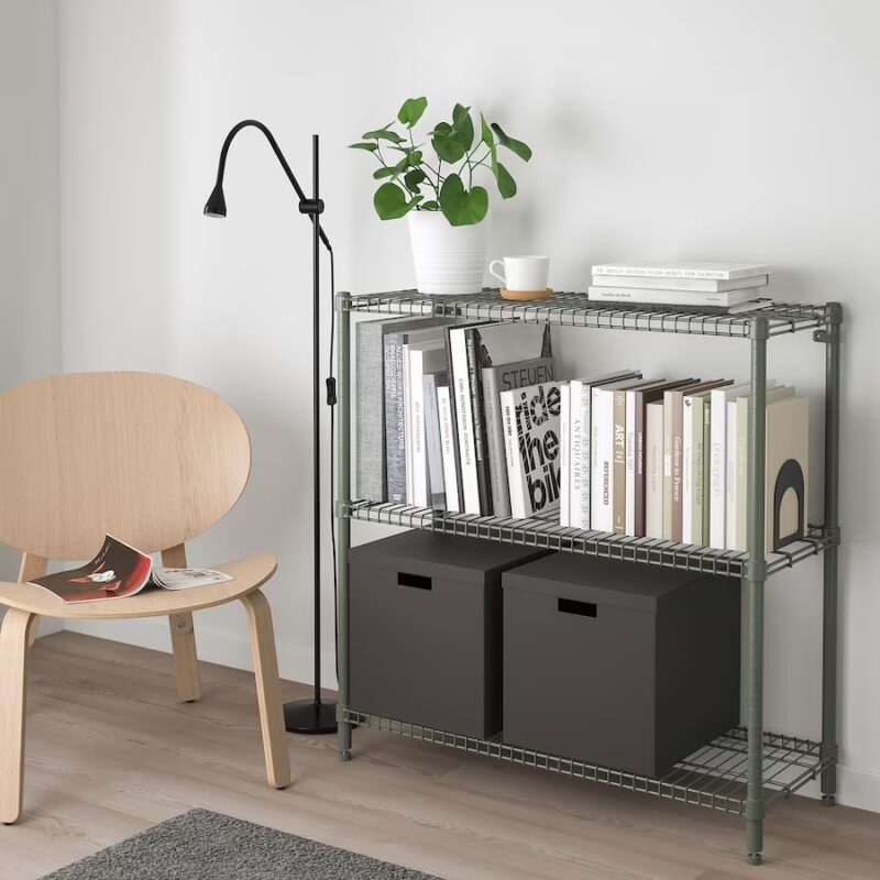 IKEA OMAR Regał szarozielony 92x36x94 cm - obrazek 5