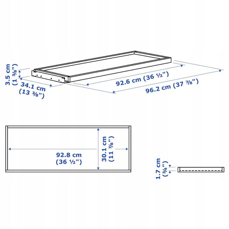 TACA MEBLOWA WYSUWANA KOMPLEMENT BIAŁA 100x35 cm - obrazek 5