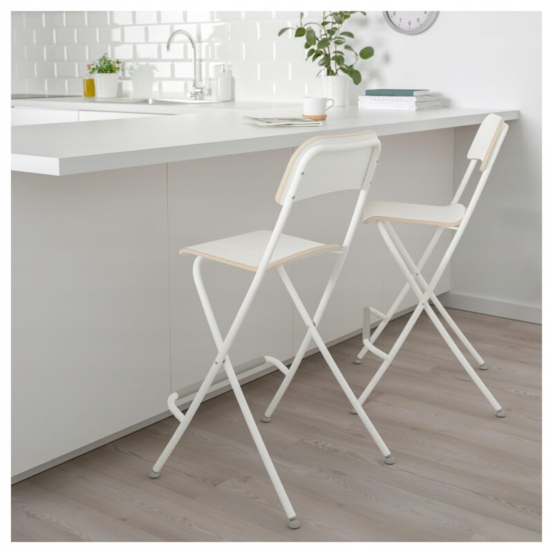 IKEA FRANKLIN TABORET SKŁADANY BIAŁY, HOKER 63CM - obrazek 6