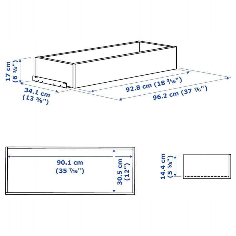 SZUFLADA MEBLOWA KOMPLEMENT CIEMNOSZARY 100x35 cm - obrazek 2