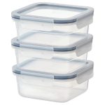 POJEMNIK NA ŻYWNOŚĆ Z POKRYWKĄ 3SZT 750ML IKEA365+