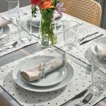 IKEA NISSOGA PODKŁADKA BIAŁO-GRANATOWA DWUSTRONNA - obrazek 6