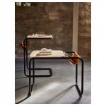 IKEA OLSEROD STOLIK ANTRACYT / CIEMNOŻÓŁTY 53x50cm - obrazek 3