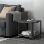 IKEA TINGBY STOLIK NA KÓŁKACH SZARY 50x50 CM - obrazek 2