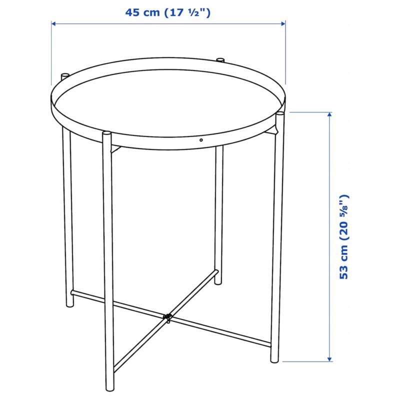 IKEA GLADOM STOLIK Z TACĄ SZARY / BEŻ 45x53 cm - obrazek 4