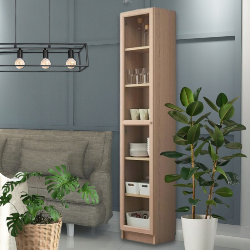 Billy Oxberg IKEA REGAŁ 40x30x202 SZKLANYMI IMITACJA DĄBU - obrazek 5