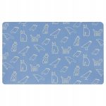 IKEA BONSYRSA Podkładka na biurko niebieska ze wzorem w zwierzęta 60x37 cm
