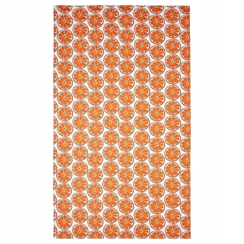 IKEA TORVFLY OBRUS KREMOWY ZE WZOREM W POMARAŃCZE 145x240 CM - obrazek 2