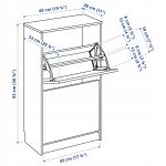 IKEA BISSA SZAFKA NA BUTY Z 2 PRZEGRODAMI BIAŁA - obrazek 5