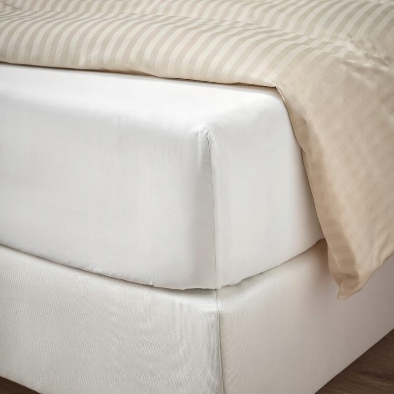 IKEA DVALA PRZEŚCIERADŁO Z GUMKĄ BIAŁE 180x200 CM - obrazek 2