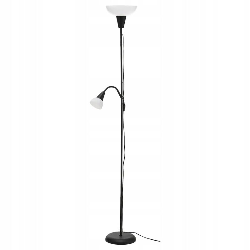 LAMPA PODŁOGOWA / DO CZYTANIA CZARNA /BIAŁA 178 CM
