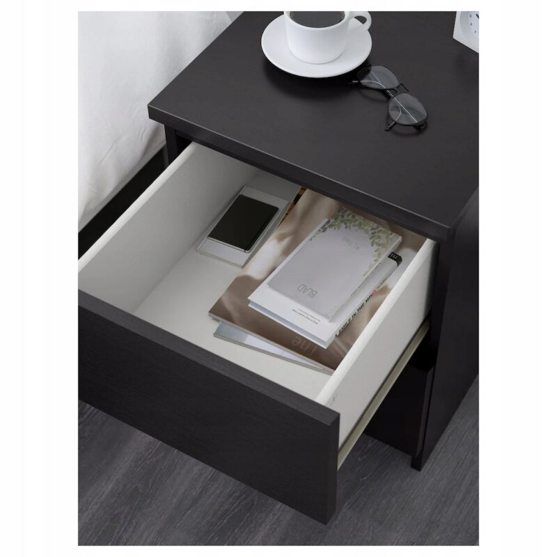 KOMODA MALM 2 SZUFLADY CZARNY KOLOR 40x55 CM - obrazek 4