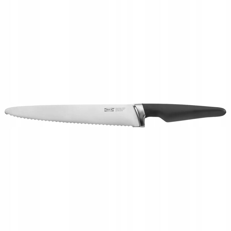 NÓŻ DO CHLEBA ZE STALI NIERDZEWNEJ CZARNY 23CM