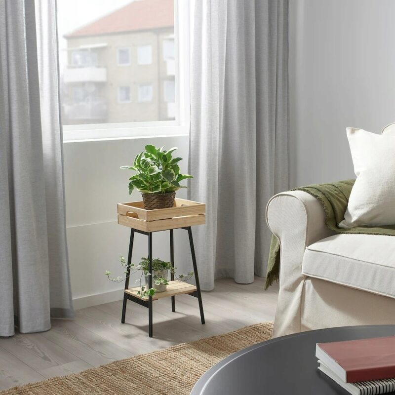 IKEA VANILJSTANG STOJAK NA DONICZKĘ SOSNA / CZARNY - obrazek 2