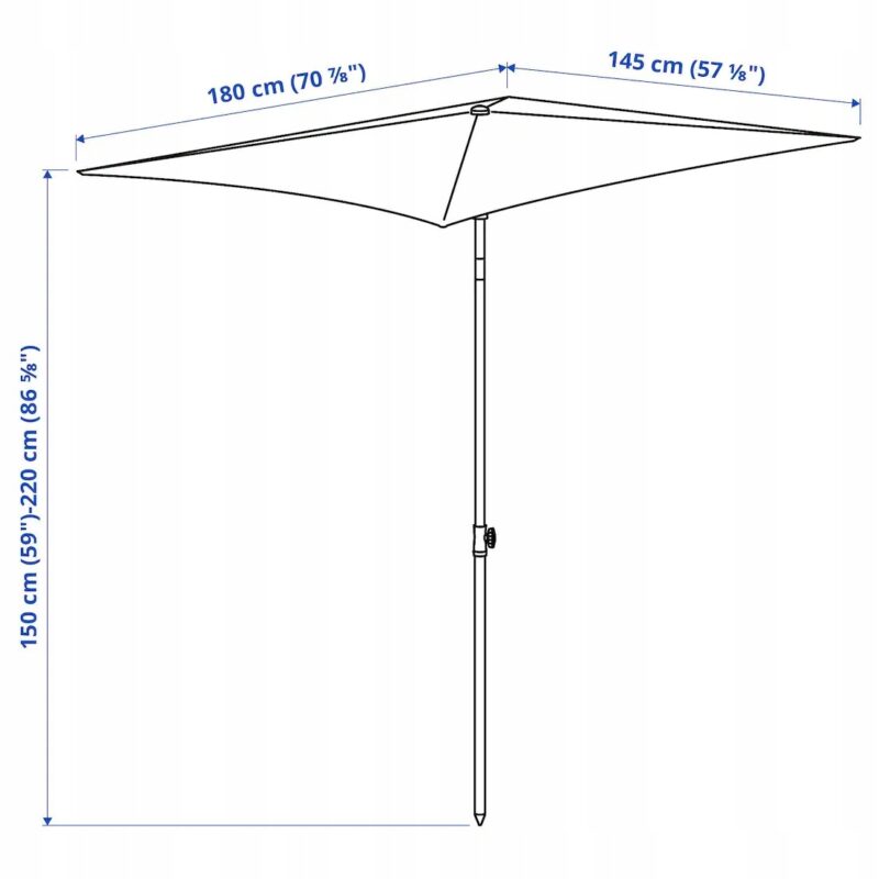 PARASOL Z NACHYLENIEM SZARY / BEŻ / BIAŁY 180x145 - obrazek 6