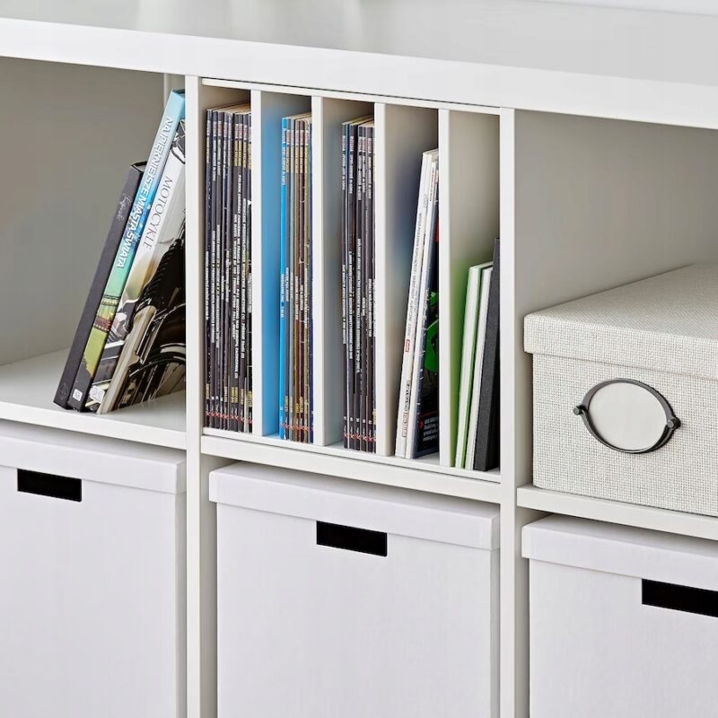 IKEA KALLAX WKŁAD Z 4 PÓŁKAMI BIAŁY 33X33 CM - obrazek 2
