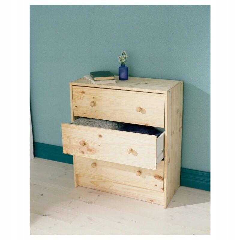 KOMODA RAST 3 SZUFLADY SOSNA 62x70 CM - obrazek 5